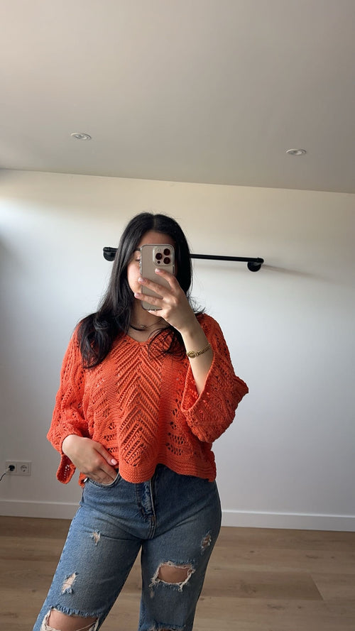 Ezra top orange